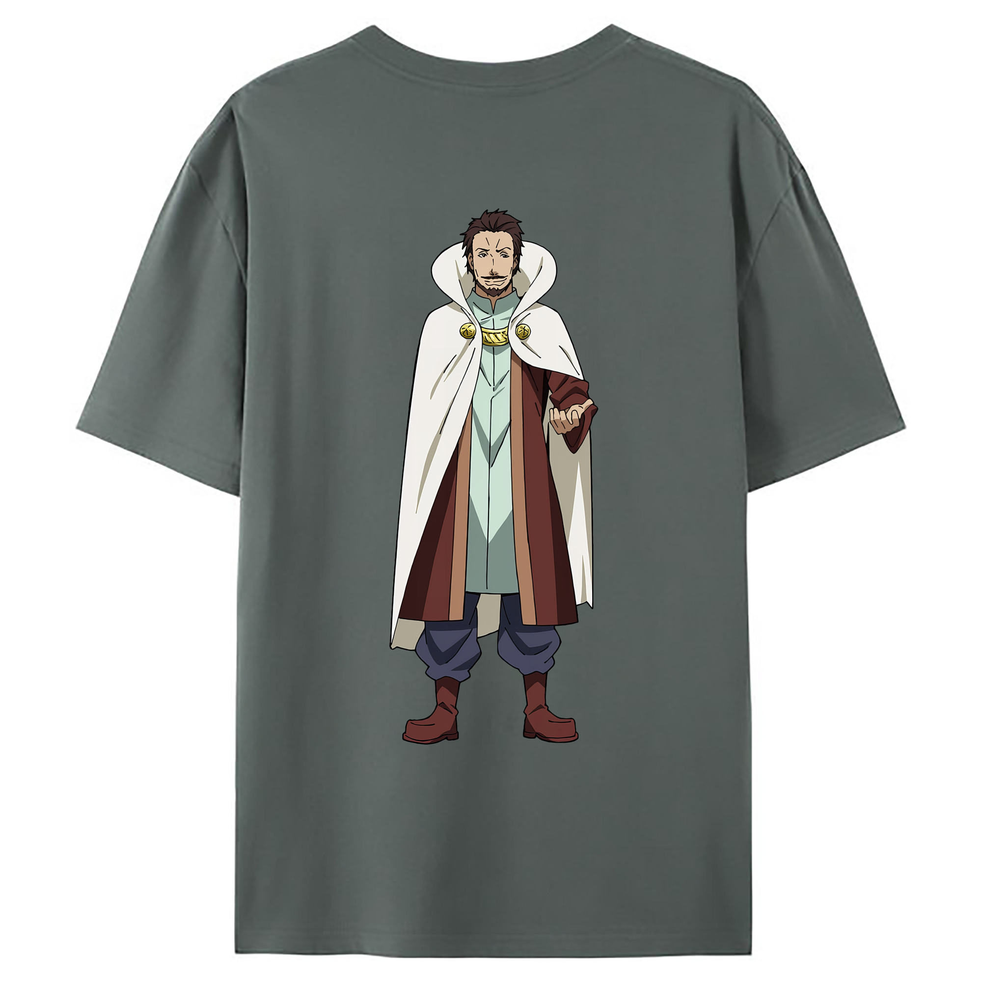 （画像用） 転スラ Regarding Reincarnated to Slime 綿100％ メンズ半袖Tシャツ（バックプリント） 通気性